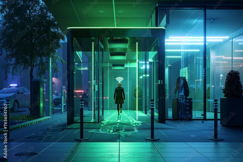 Person Standing in Doorway at Night Person Standing in Doorway at Night