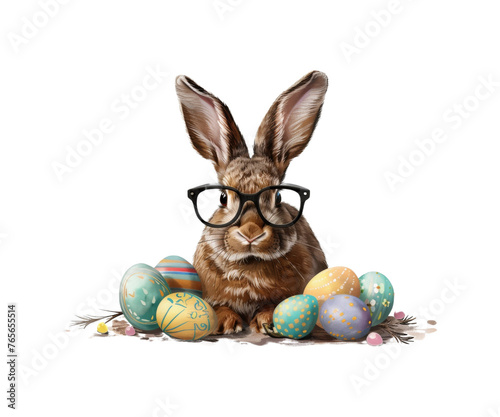 _Rabbit_with_glasses_and_Easter_eggs_die-cut_png
