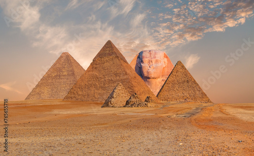 The Sphinx in Giza pyramid complex - Cairo  Egypt 