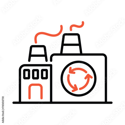 Factory Recycling  icon editable stock vector icon
