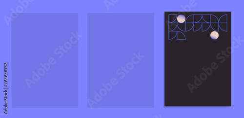 Set of Abstract Geometric Templates, Abstract geometric shapes, soft gradient. Vector Illustration