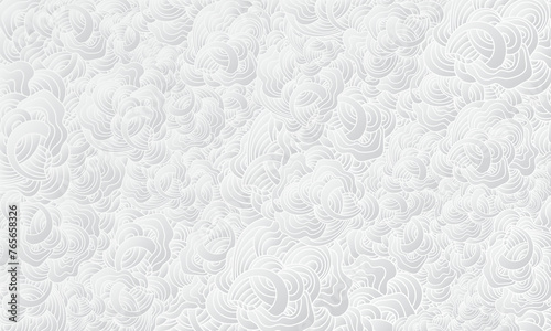 pattern of white roses on a white background. Vector illustration. © YukusFaga