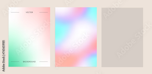 Set of soft gradient backgrounds, Background templates for posters, cards,  design, Gradient backdrop blur, Vector illustration
