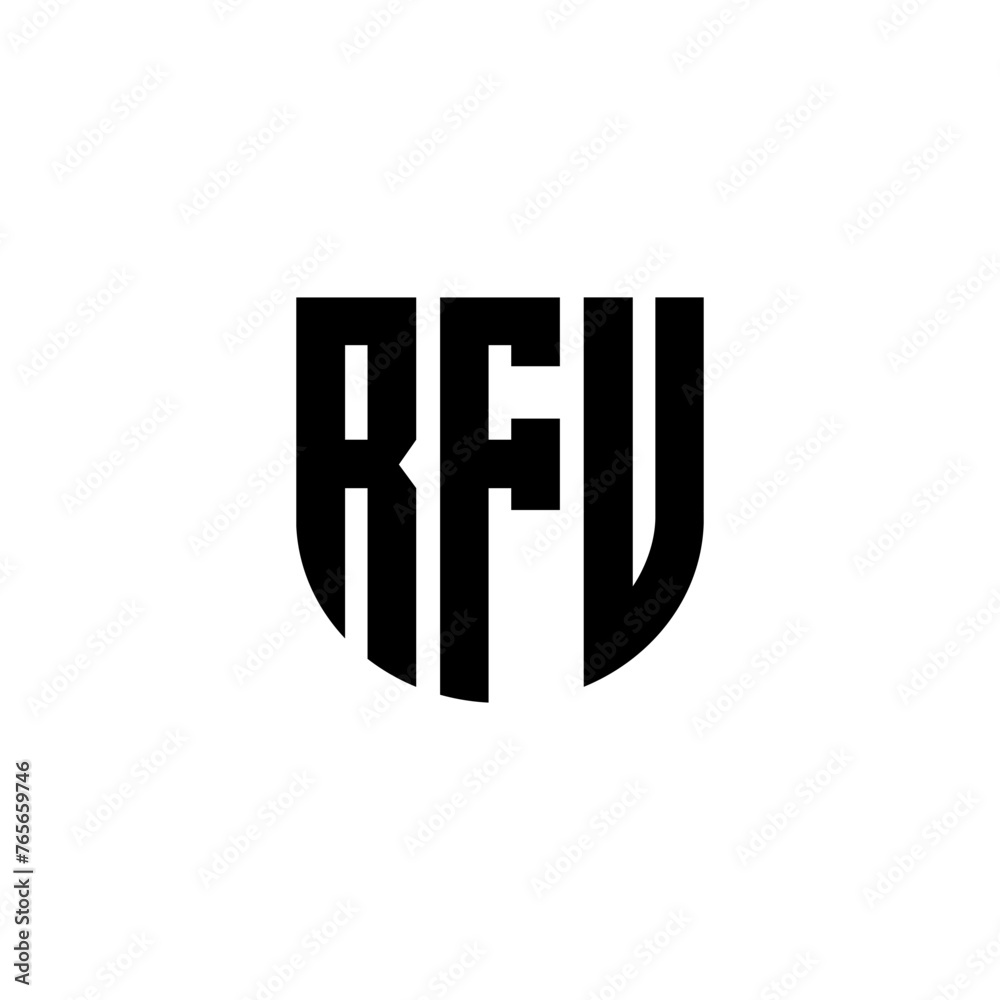 RFU letter logo design with white background in illustrator, cube logo ...