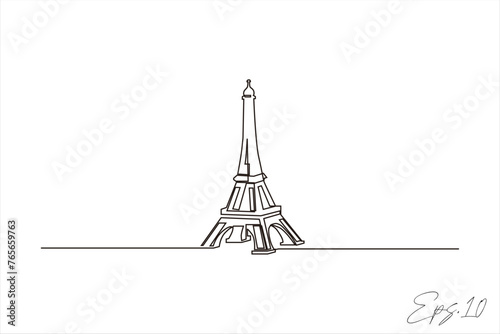 continuous line vector illustration design of tower