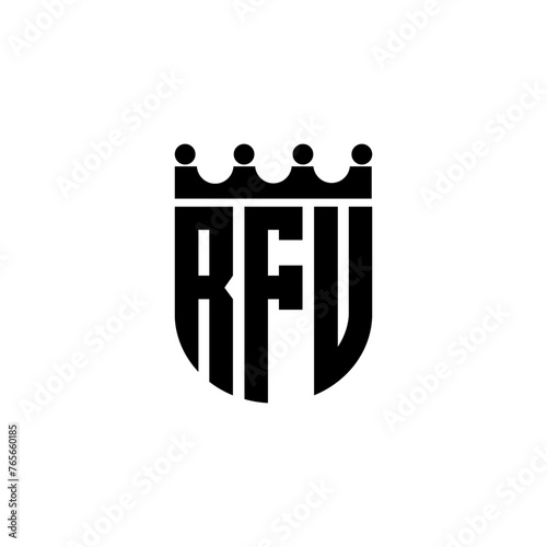 RFU letter logo design with white background in illustrator, cube logo, vector logo, modern alphabet font overlap style. calligraphy designs for logo, Poster, Invitation, etc. photo