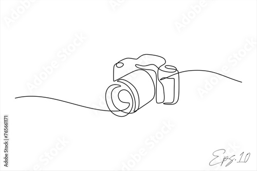 continuous line vector illustration design of digital camera
