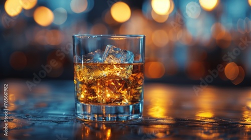 Glass of Ice on Table