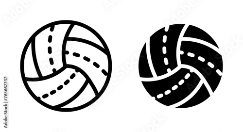 Volleyball ball icon set. beach volley ball vector symbol. school volleyball tournament ball sign.