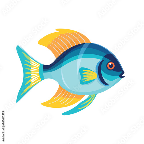 Isolated fish animal cartoon design flat vector ill