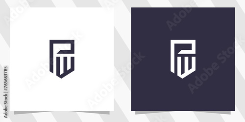 letter pw wp logo design