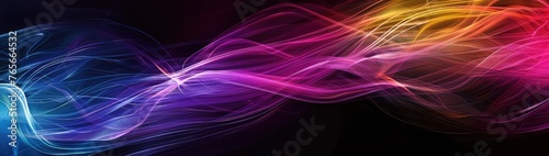 Technology Light Lines Soft Deep Violet Colors Abstract Modern Wallpaper ,Abstract Neon Light Waves on Dark Background