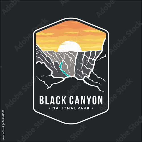 Black Canyon National Park Emblem patch logo illustration