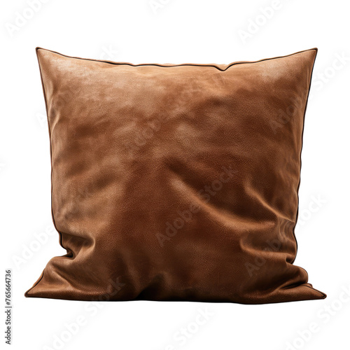 Brown pillow isolated on transparent background