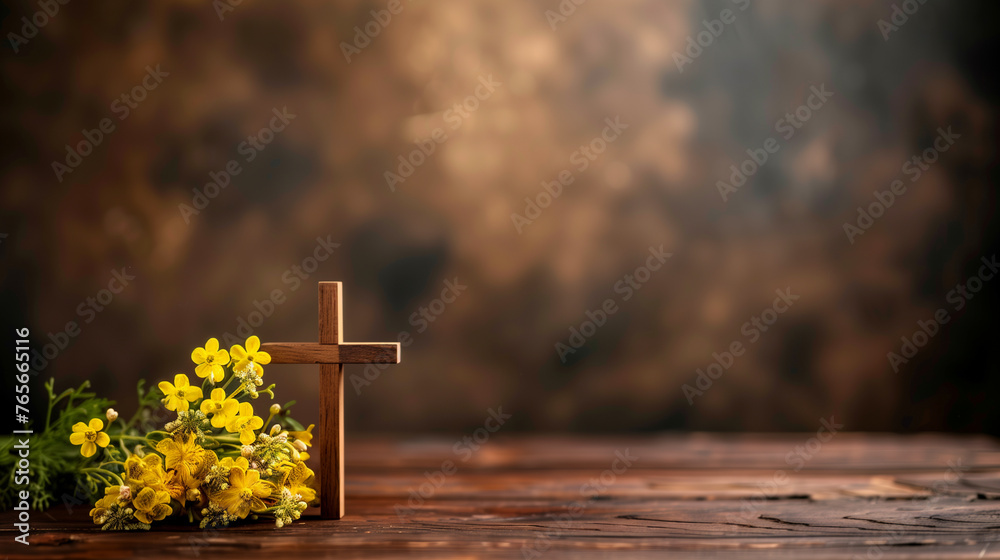 border background with copy space about good friday  - obrazy, fototapety, plakaty 