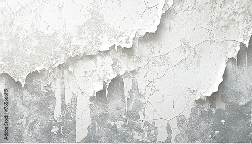 Illustration of White Concrete Wall Texture with part of the paint peeling off. 