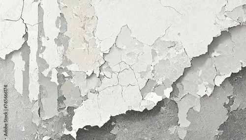 Illustration of White Concrete Wall Texture with part of the paint peeling off. 
