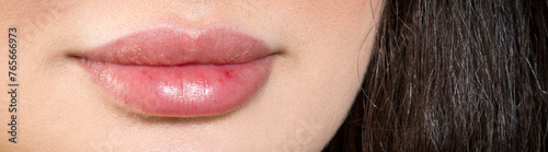 close up of lips with lipstick