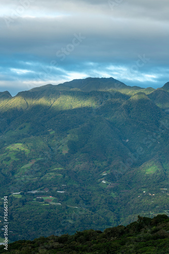 The Barú volcano is the highest elevation in Panama and one of the highest in Central America, with a height of 3475 m above sea level, view from Boquete village side, Chiriqui, Panama - stock photo © Amaiquez