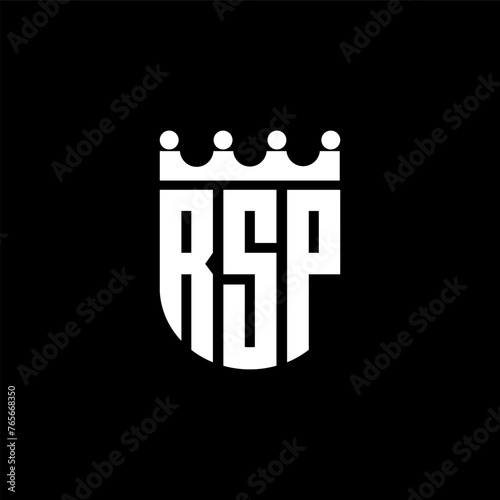 RSP letter logo design with black background in illustrator, cube logo, vector logo, modern alphabet font overlap style. calligraphy designs for logo, Poster, Invitation, etc. photo