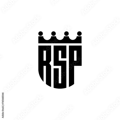 RSP letter logo design with white background in illustrator, cube logo, vector logo, modern alphabet font overlap style. calligraphy designs for logo, Poster, Invitation, etc. photo