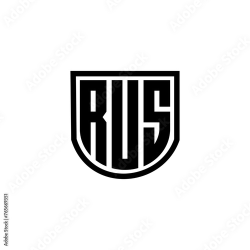 RUS letter logo design with white background in illustrator, cube logo, vector logo, modern alphabet font overlap style. calligraphy designs for logo, Poster, Invitation, etc.