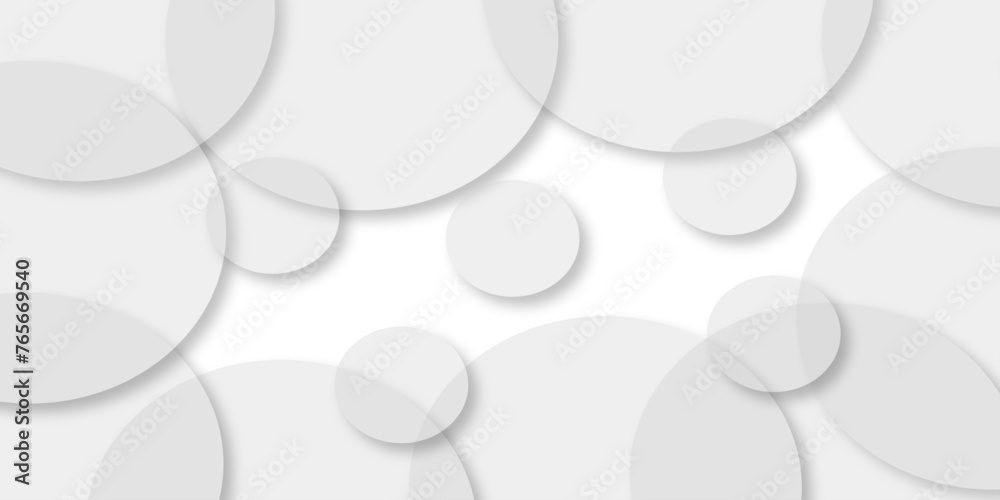 White Modern abstract grey background elegant circle shape design. Paper circle banner with drop shadows. Abstract seamless modern white and grey color technology concept circle vector.