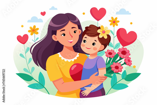 Mother s day vector arts illustration 