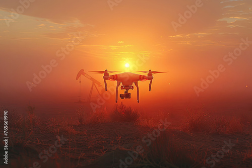 Drone is used for survey oil infrastructure