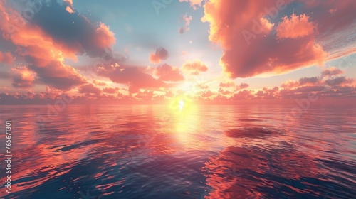 Glow: A beautiful sunset over a serene ocean