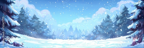 Winter Style Vector Illustration Border Banner Art Background with Empty Copy Space created with Generative AI Technology © Sentoriak