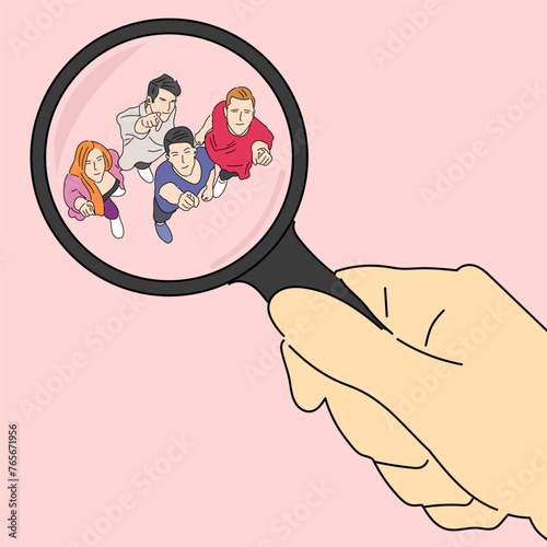 looking for a solid and great team, with a magnifying glass