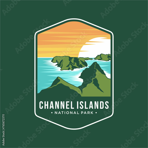 Illustration of logo patch emblem of Channel Islands National Park photo