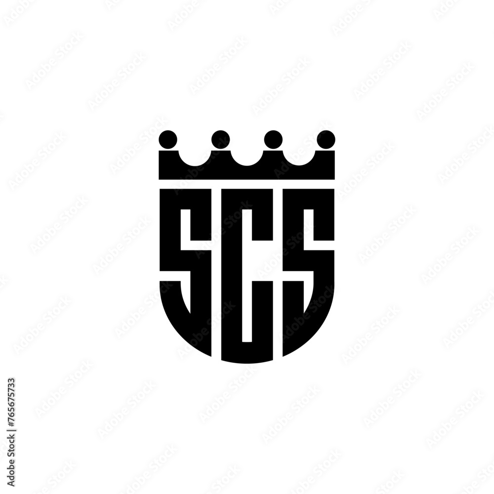 SCS letter logo design in illustration. Vector logo, calligraphy designs for logo, Poster, Invitation, etc.