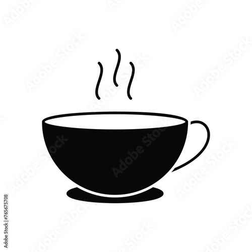 Black Solid Tea vector icon