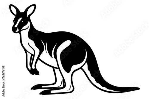 Kangaroo silhouette vector art illustration