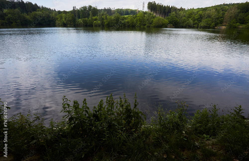 Blick aufs Wasser, Möhnesee-Wamel, Möhnetal, Südufer, Kreis Soest, NRW, DE, Germany 