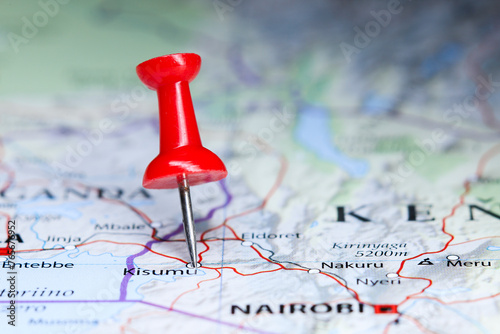 Kisumu, Kenya pin on map