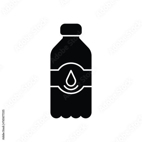 Black Solid Mineral Water vector icon