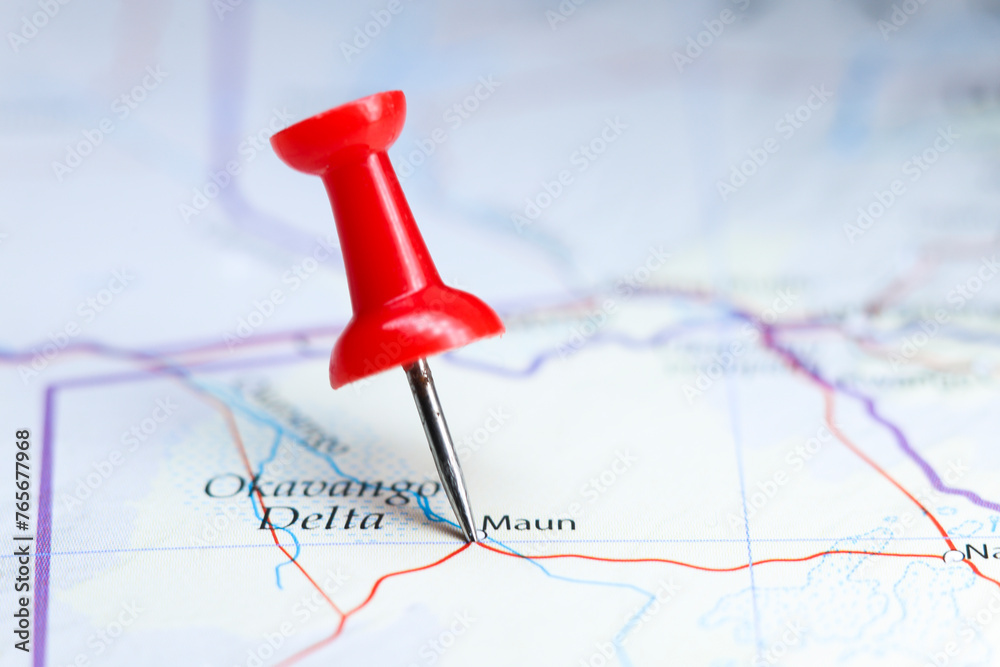 Maun, Botswana pin on map