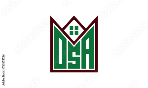OSA initial letter builders real estate logo design vector. construction, housing, home marker, property, building, apartment, flat, compartment, business, corporate, house rent, rental, commercial