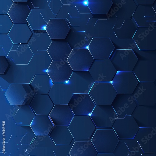 Abstract hexagon background. Technology polygonal design. Digital futuristic minimalism. Generative AI