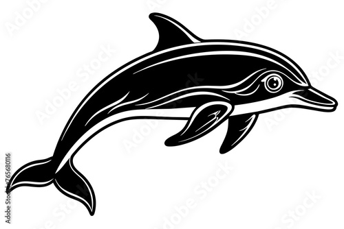Dolphin silhouette  vector art illustration