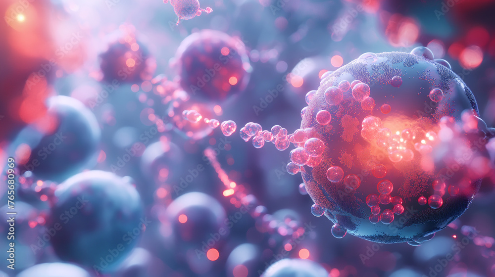 3D Rendered Viruses with Glowing Highlights 3D Rendered Viruses with Glowing Highlights
