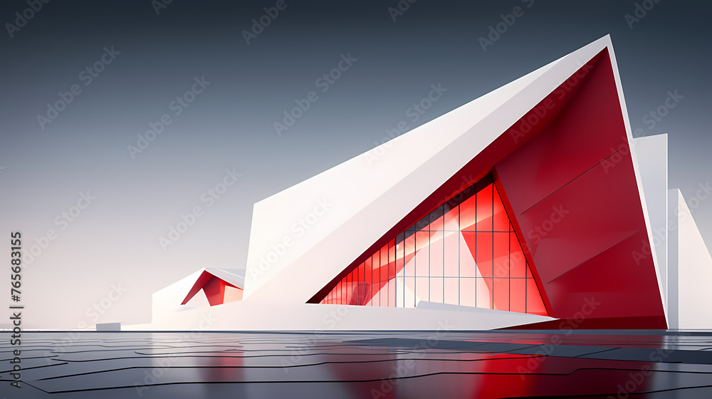 Fototapeta premium Modern abstract style cube shape building