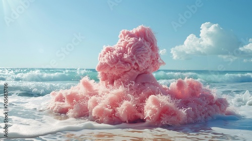 Day of Ice Cream, coral reefinspired colors, cotton candy flavors meet chav culture, Harira and Sucuk tastes blending, a marine feast on land no splash photo