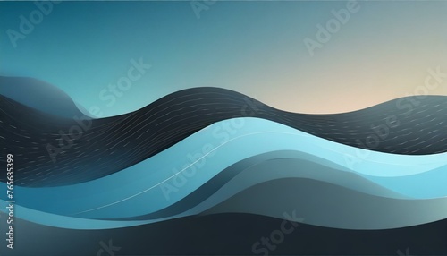 abstract background.a vector texture design poster banner featuring minimalist black water waves against a gradient blue sky background, with clean lines adding a touch of sophistication and balance, 