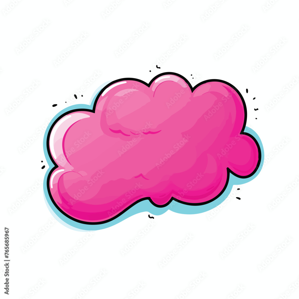 pink speech bubble dialog comic flat vector illustr