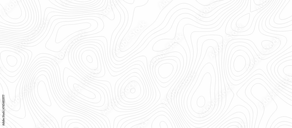 Obraz premium Abstract topography wavy line map background. vector illustration. topography map on land vector terrain Illustration. Black on white contours vector topography stylized height of the lines. 