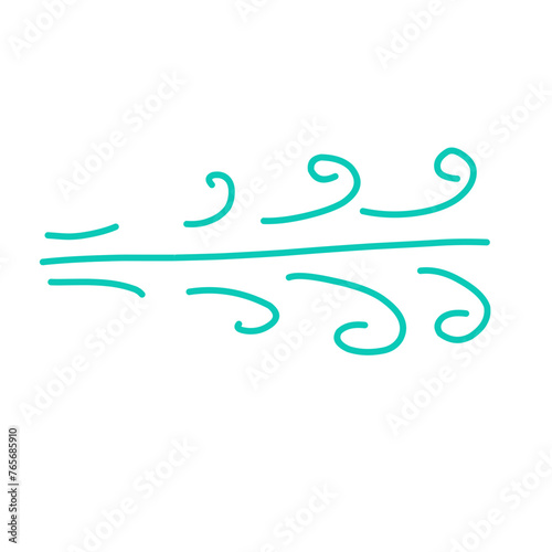 Doodle wind moving line © Vector stock